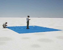 Scientists conducting testing in the desert