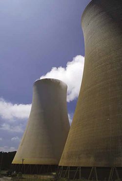 Cooling towers of a power station
