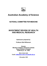 Submission—Investment review of health and medical research