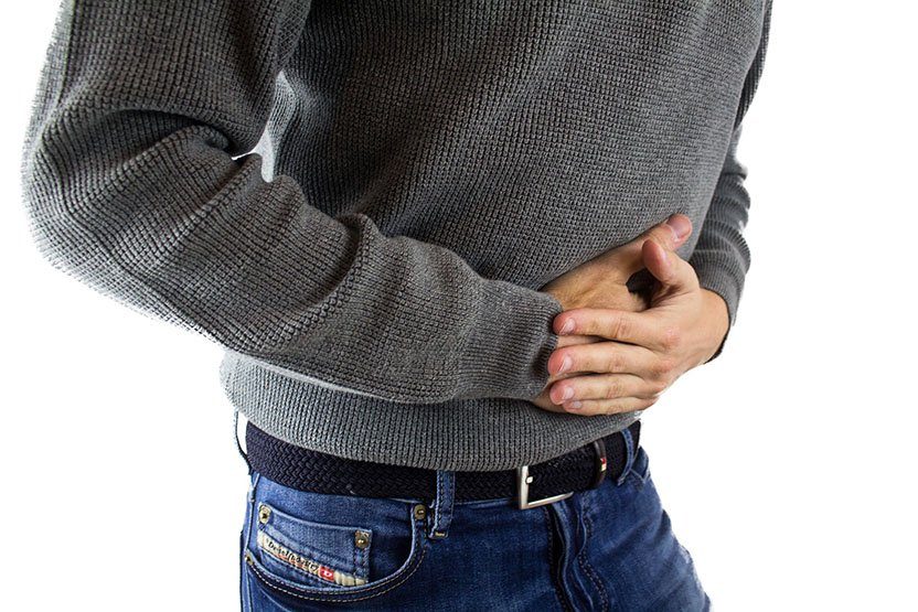 Man with stomach pain