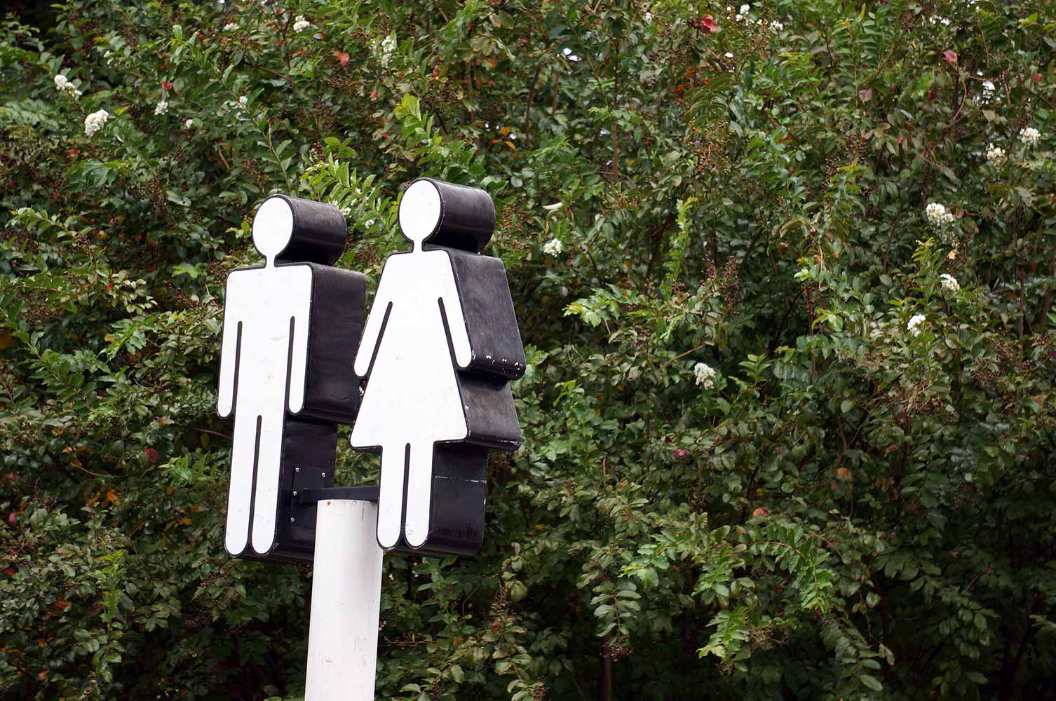 Male and female toilets sign