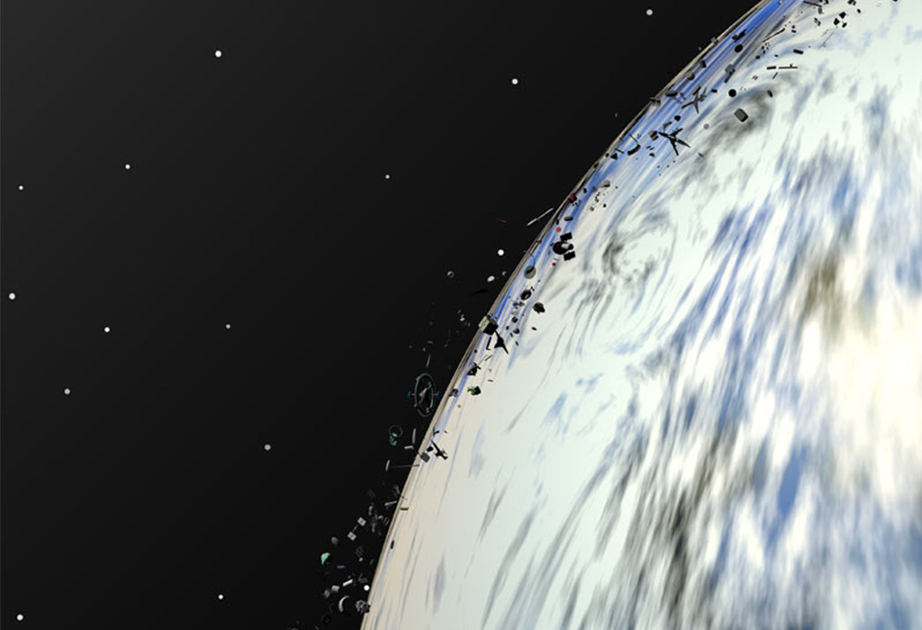 Artist’s impression of space junk near Earth