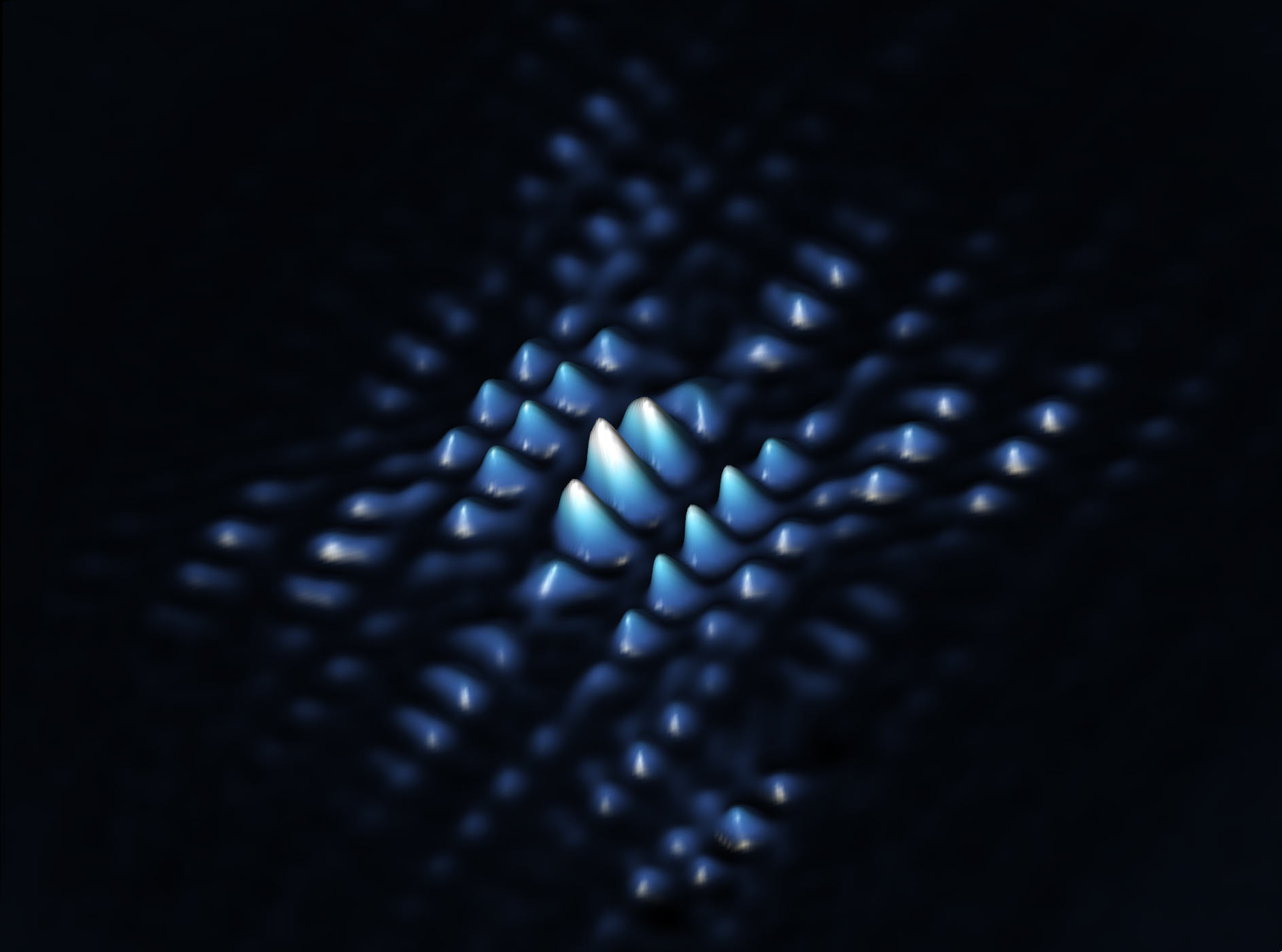 A computer render of a 3D wave microscope pattern