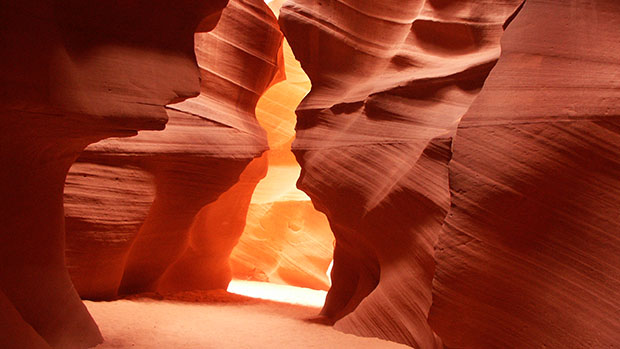 A picture of layered sandstone.