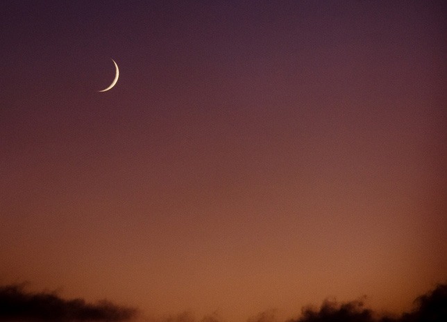 A waxing crescent moon