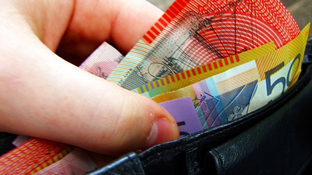 Australian banknotes in a wallet