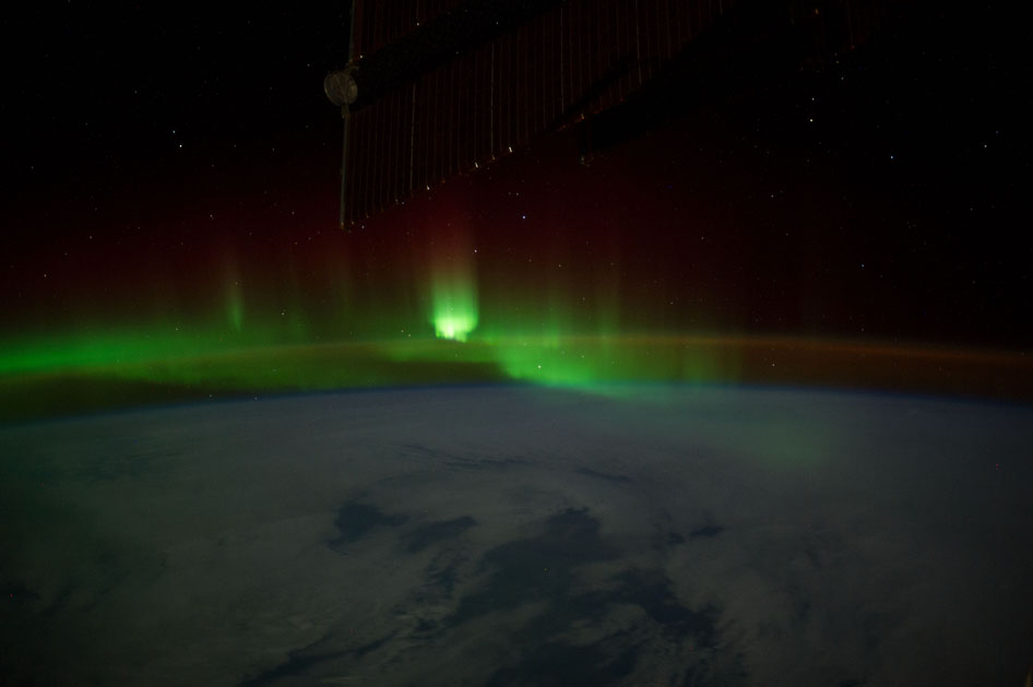 image of aurora from space