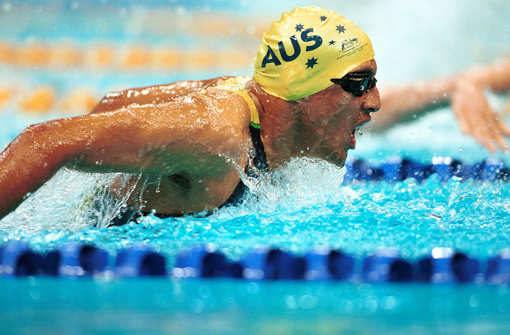 Action shot of Australian swimmer Daniel Bell in the pool