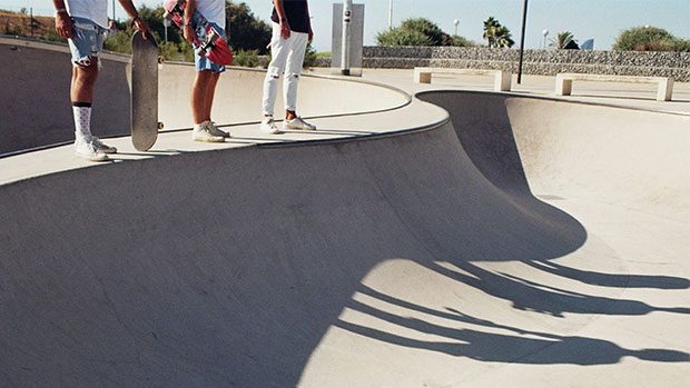 Sunreflecting on concrete.