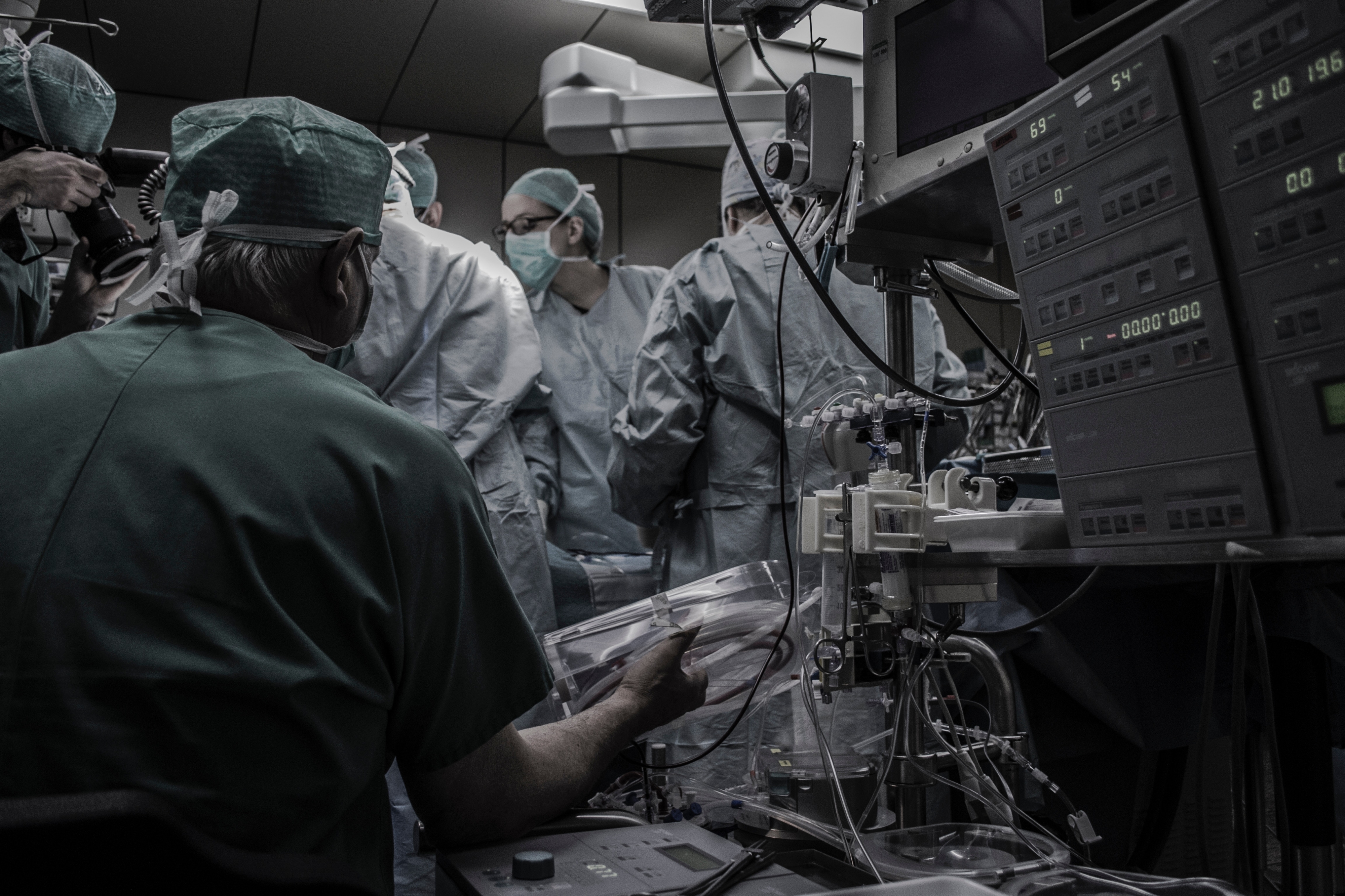 Surgeons in an operating theatre