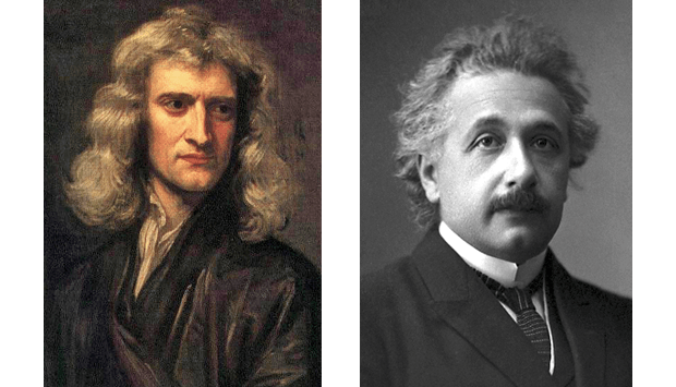 Isaac Newton and Albert Einstein