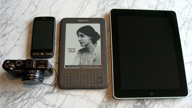 A phone, camera, ereader and tablet