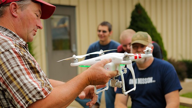 A man with a drone