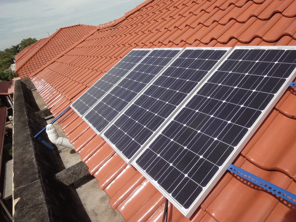 Solar panels on a roof