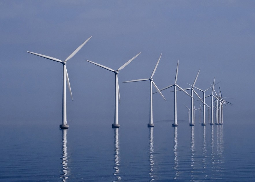 Wind turbines at sea