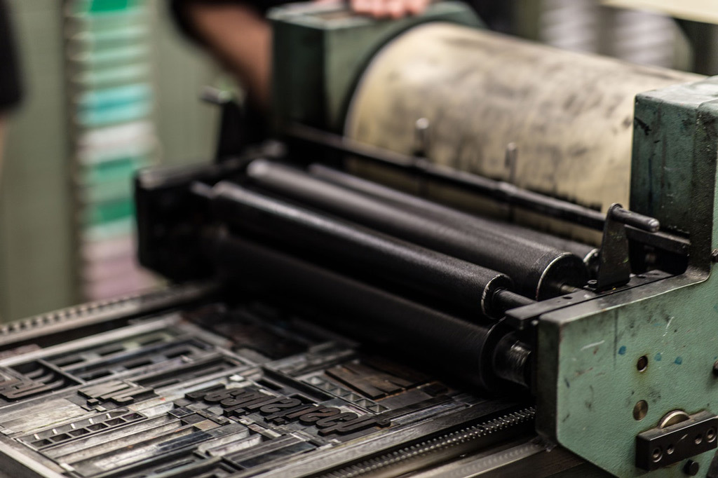 An old printing machine