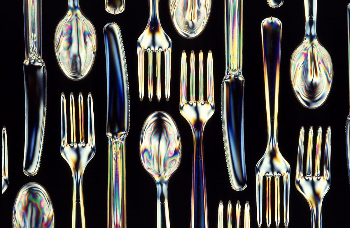 Plastic cutlery made from a biodegradable material