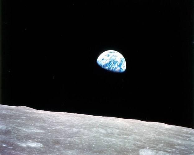 Earth, as seen from the moon.