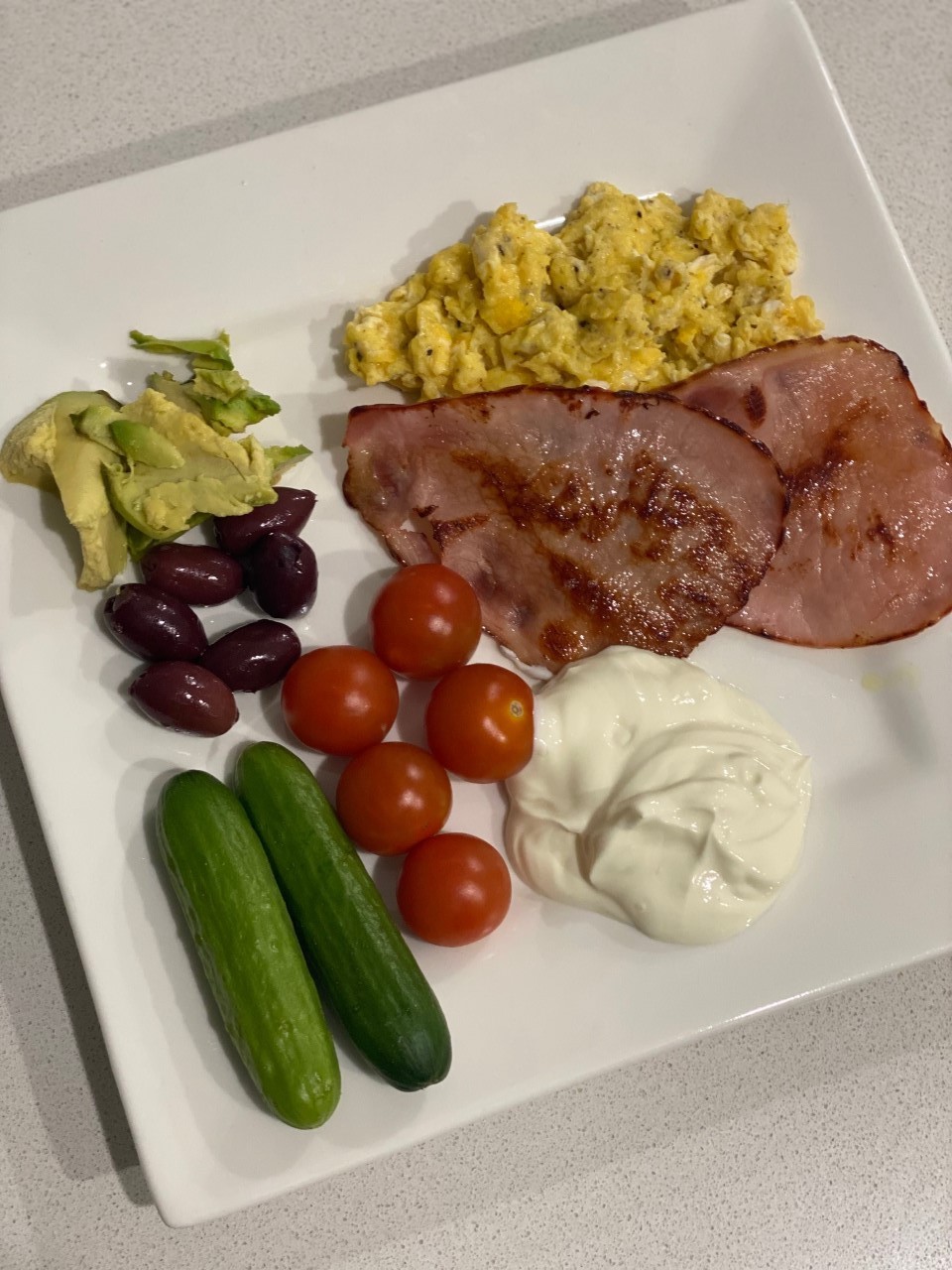 Name: Mia. Shortlist. My breakfast is a plate of champions. It has yogurt, eggs, cucumber, avocados, olives and tomato.
            Yogurt is dairy that keeps you healthy and makes you strong. It can protect your teeth and bones and help prevent digestive problems. Olives also help keep your bones strong and they taste so yummy. Eggs and Bacon are protein and helps make your heart stronger. The tomatoes and cucumbers are important vegetables that fill your body with good nutrients and keeps you hydrated. Finally, avocados are great and help lower cholesterol and gives you important vitamins for your body.