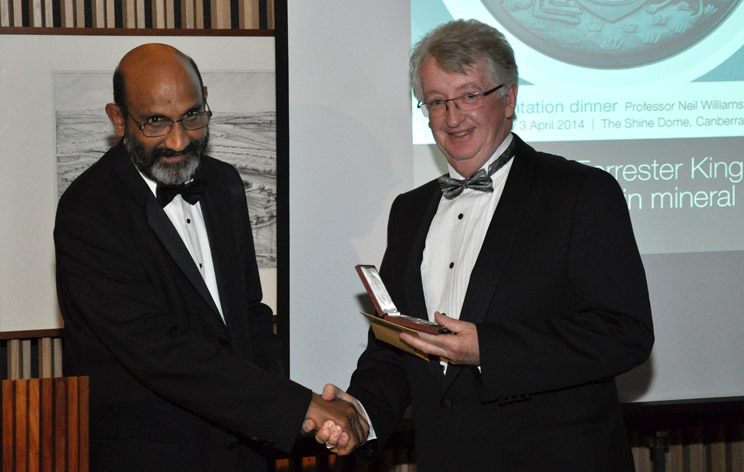 Professor Neil Williams receiving his award from Professor C. Jagadish