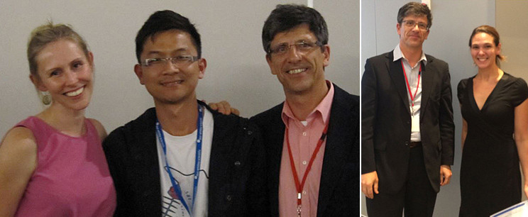 Left: Dr Louise Dunn, Stanley Xie and Professor Roland Stocker. Right: Amy Anzovino