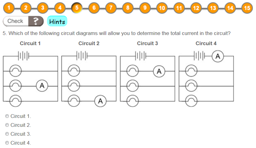 Screenshot of a quiz from Science By Doing