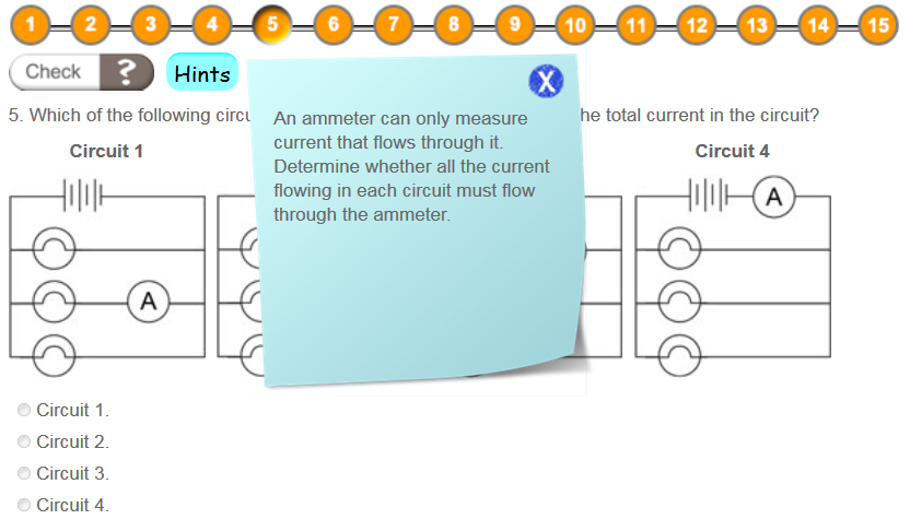 Screenshot of a quiz from Science By Doing