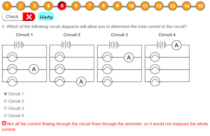 Screenshot of a quiz from Science By Doing