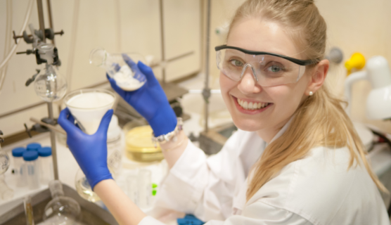 PhD student Jessica Kretzmann at her laboratory bench