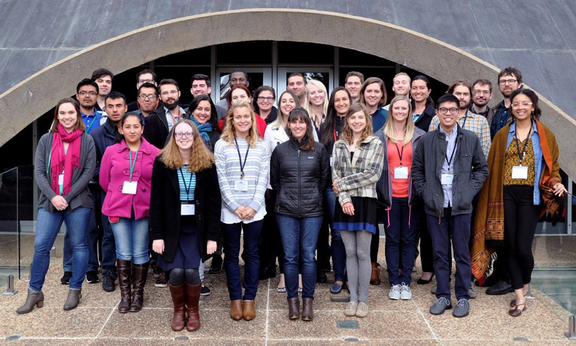 Smiling group of men and women