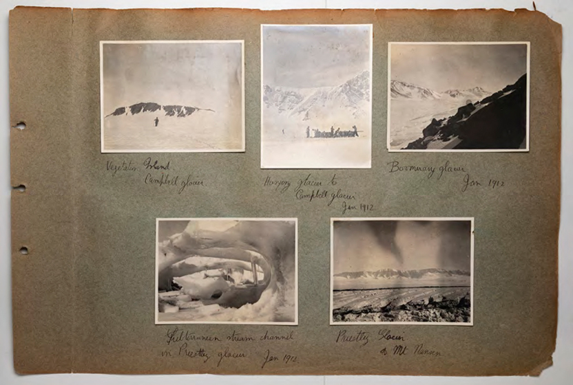 Old photos of explorers and landscapes in Antarctica