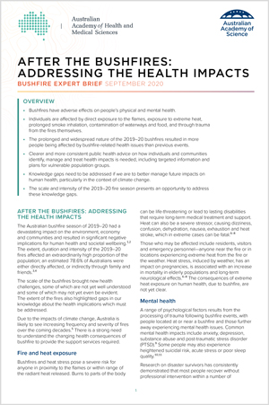 After the bushfires: Addressing the health impacts