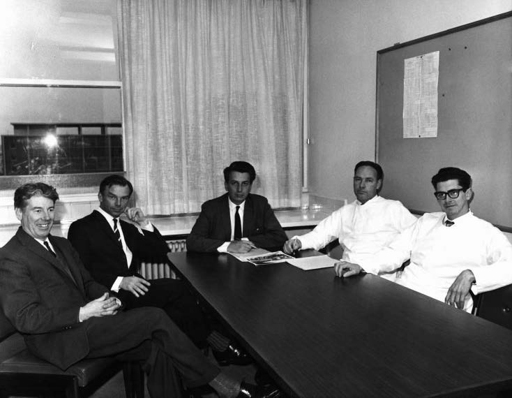 Unit Heads Gordon Ada, Ian Mackay, Gus Nossal, Don Metcalf and Jacques Miller