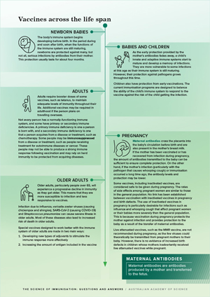 Vaccines across the life span infographic