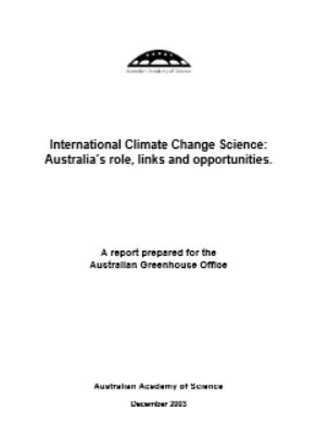 Report—International climate change science: Australia's role, links and opportunities