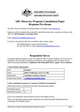 Response—ARC's Discovery Program Consultation Paper