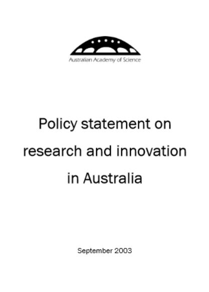 Statement—Policy statement on research and innovation in Australia