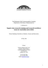 Submission—Inquiry into research training and research workforce issues in Australian universities
