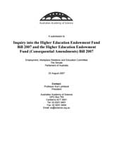 Submission—Inquiry into the Higher Education Endowment Fund Bill 2007 and amendments