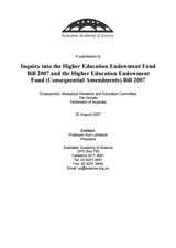 Submission—Inquiry into the Higher Education Endowment Fund Bill 2007 and amendments