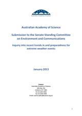 Submission—Senate inquiry into recent trends in and preparedness for extreme weather events