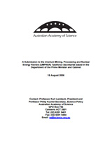 Submission—Uranium Mining, Processing and Nuclear Energy Review