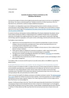 Australian Academy of Science submission on the 2026 Basin plan review