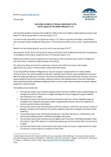 Australian Academy of Science input to Belém Mission to 1.5