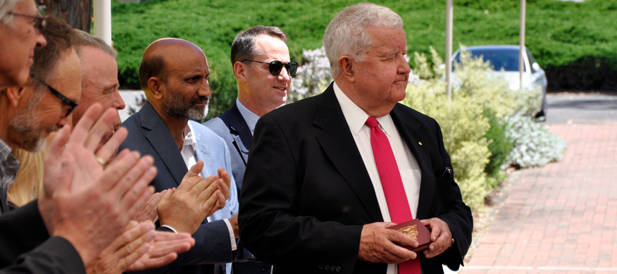 professor chubb at academy medal ceremony