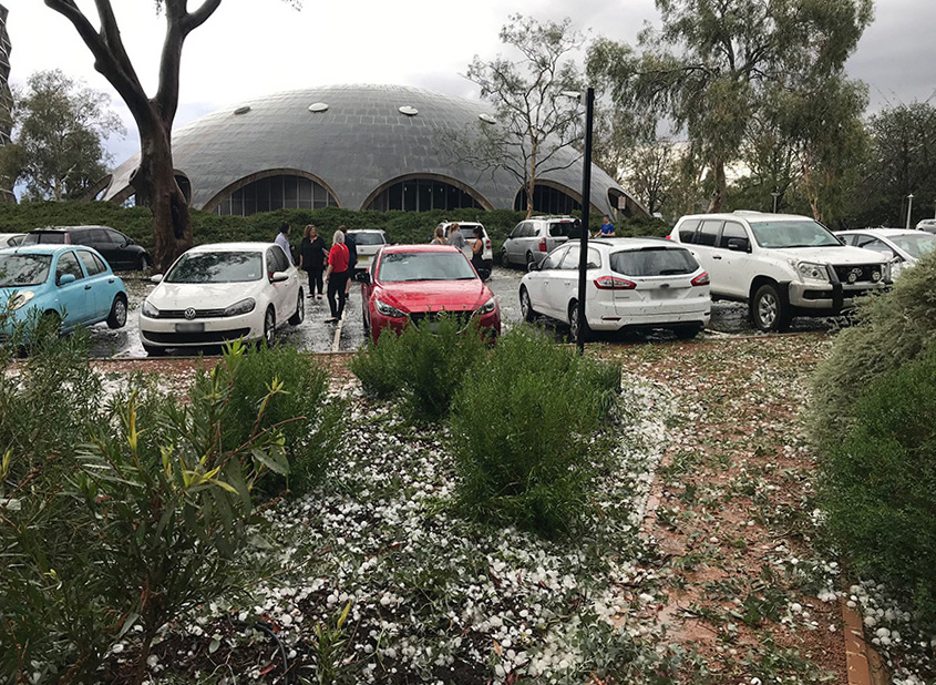 Canberra’s iconic landmark damaged in hailstorms