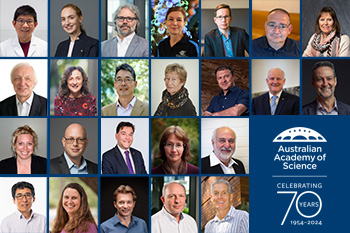 22 men and women collage on blue background