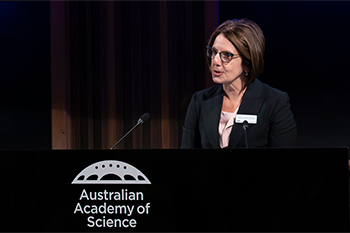 Anna-Maria Arabia at the lectern
