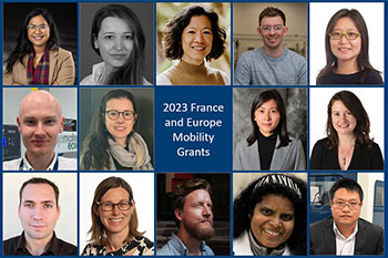 Montage of 14 recipients of the 2023 France and Europe Mobility Grants