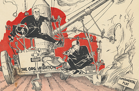 A caricature of Sir David Rivett